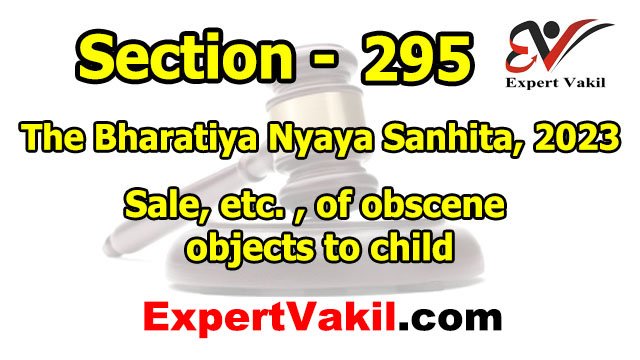 BNS Section 295 in Hindi - बच्चों को अश्लील वस्तुएँ बेचने की धारा में सजा और जमानत