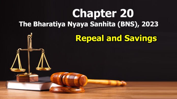 Chapter 20 – Repeal and Savings